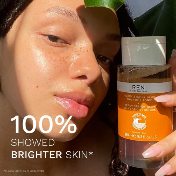 REN Clean Skincare AHA BHA Liquid Exfoliant for Face - Salicylic & Lactic Acid Exfoliator with Azelaic Acid Precursors, Brightening Exfoliating Toner - Image 2
