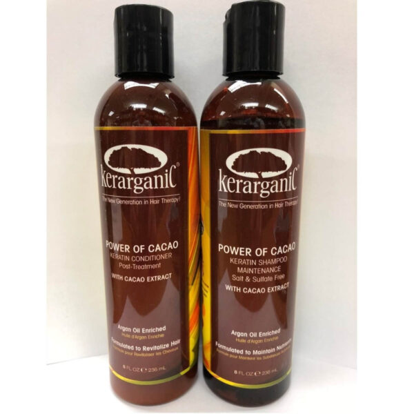 Kerarganic Keratin Power of Cacao Keratin Shampoo & Conditioner 236 ml/8 oz SET